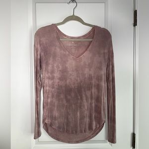 American Eagle Soft & Sexy Pink Tie-Dye Long Sleeve